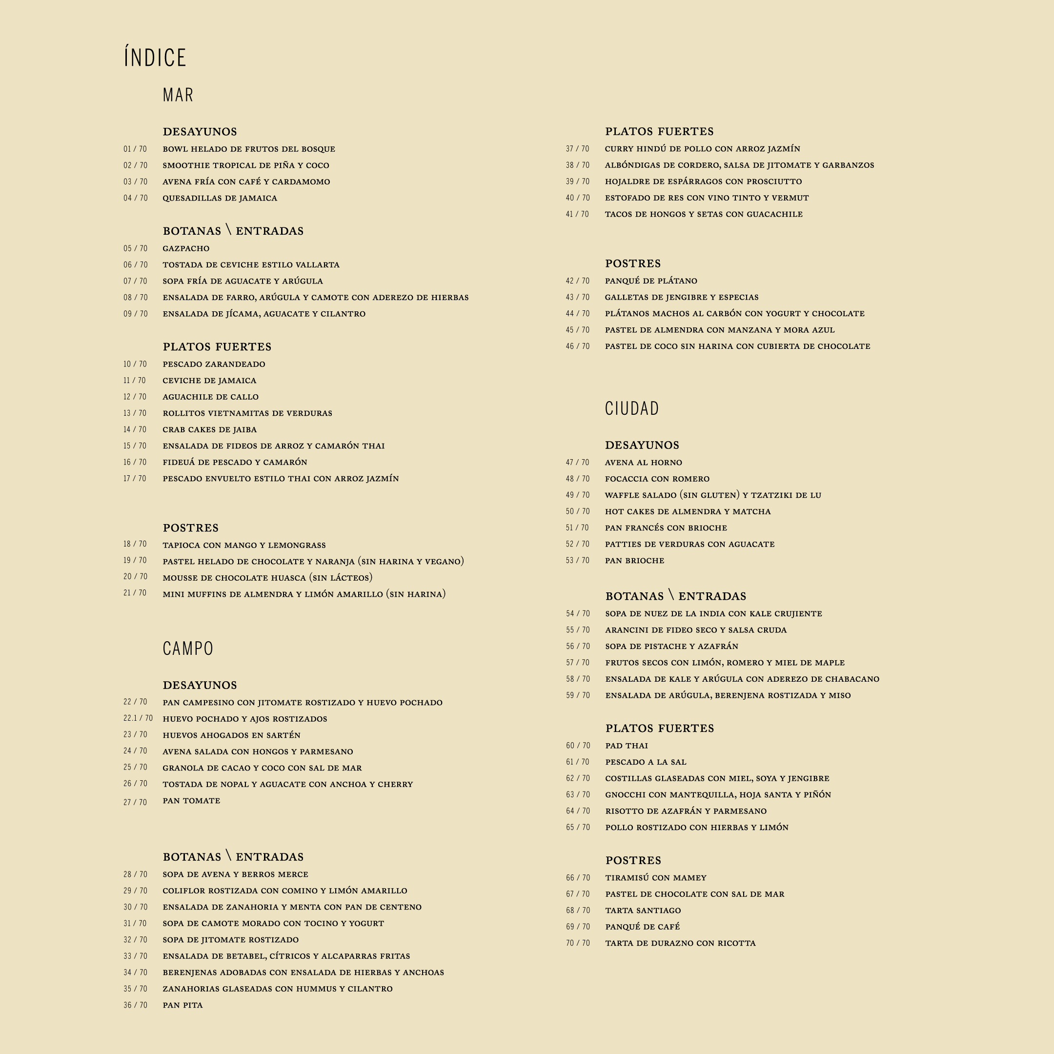 Recetario impreso Sobremesa | Versión español e inglés