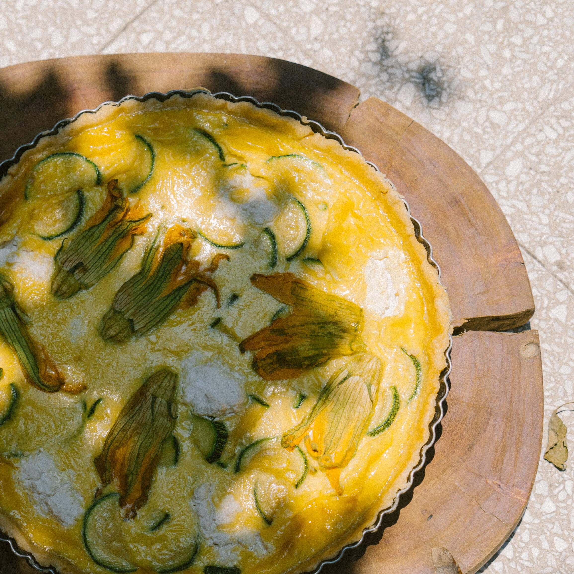 Quiche de flor de calabaza