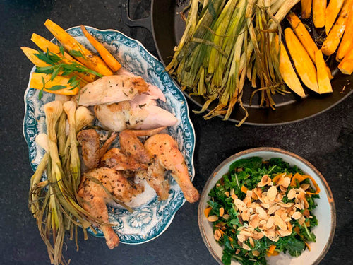 Pollo rostizado con rub de hierbas y limón