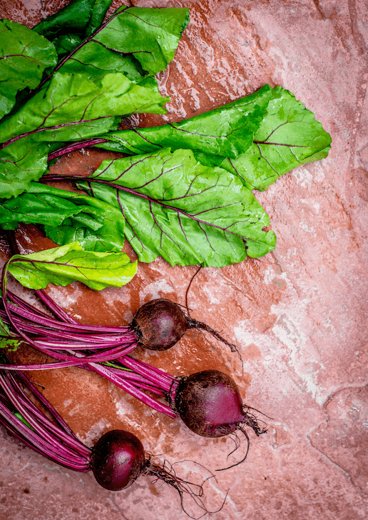Betabeles al horno con queso de cabra