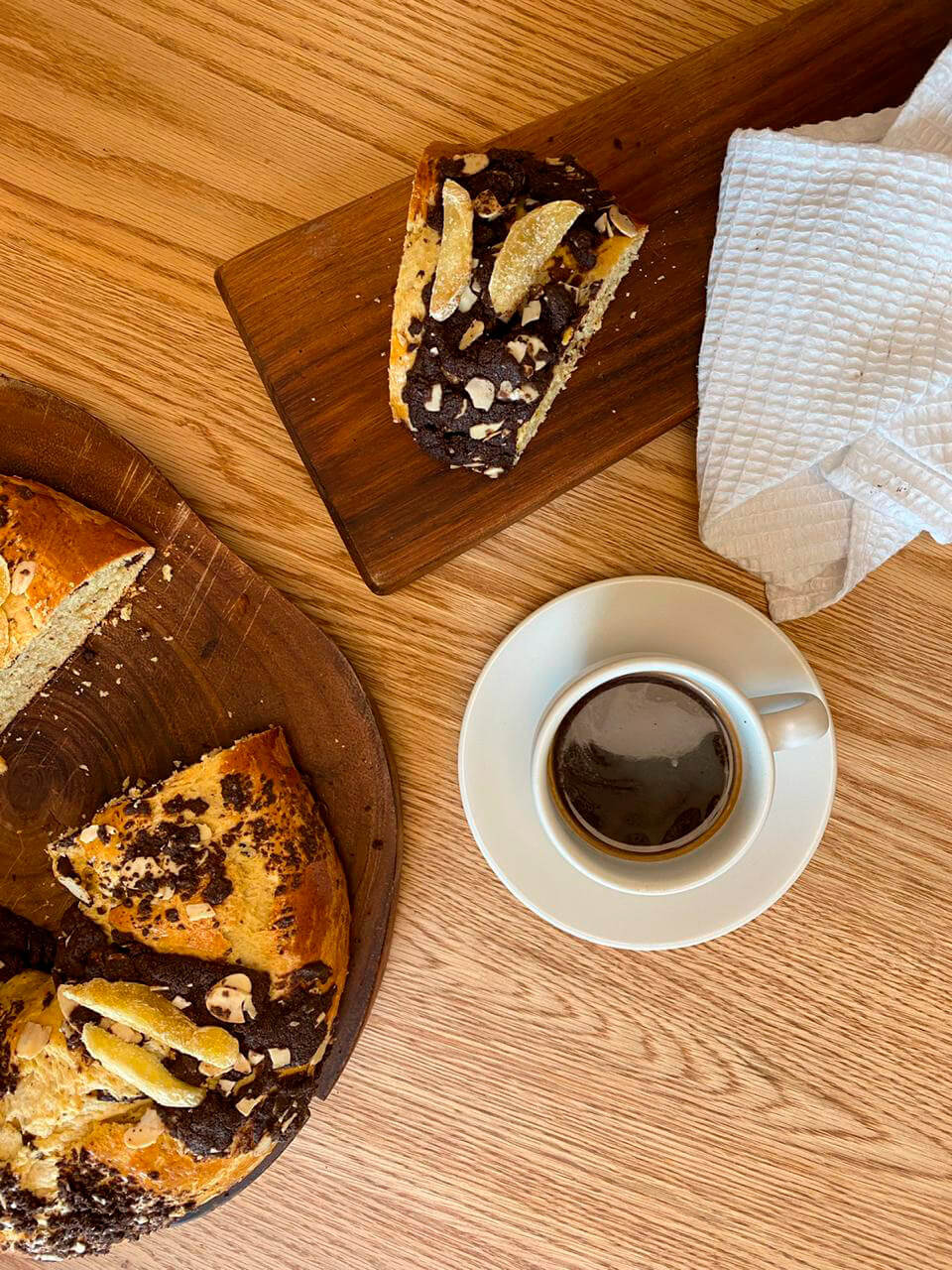 Rosca de reyes con cacao y jengibre