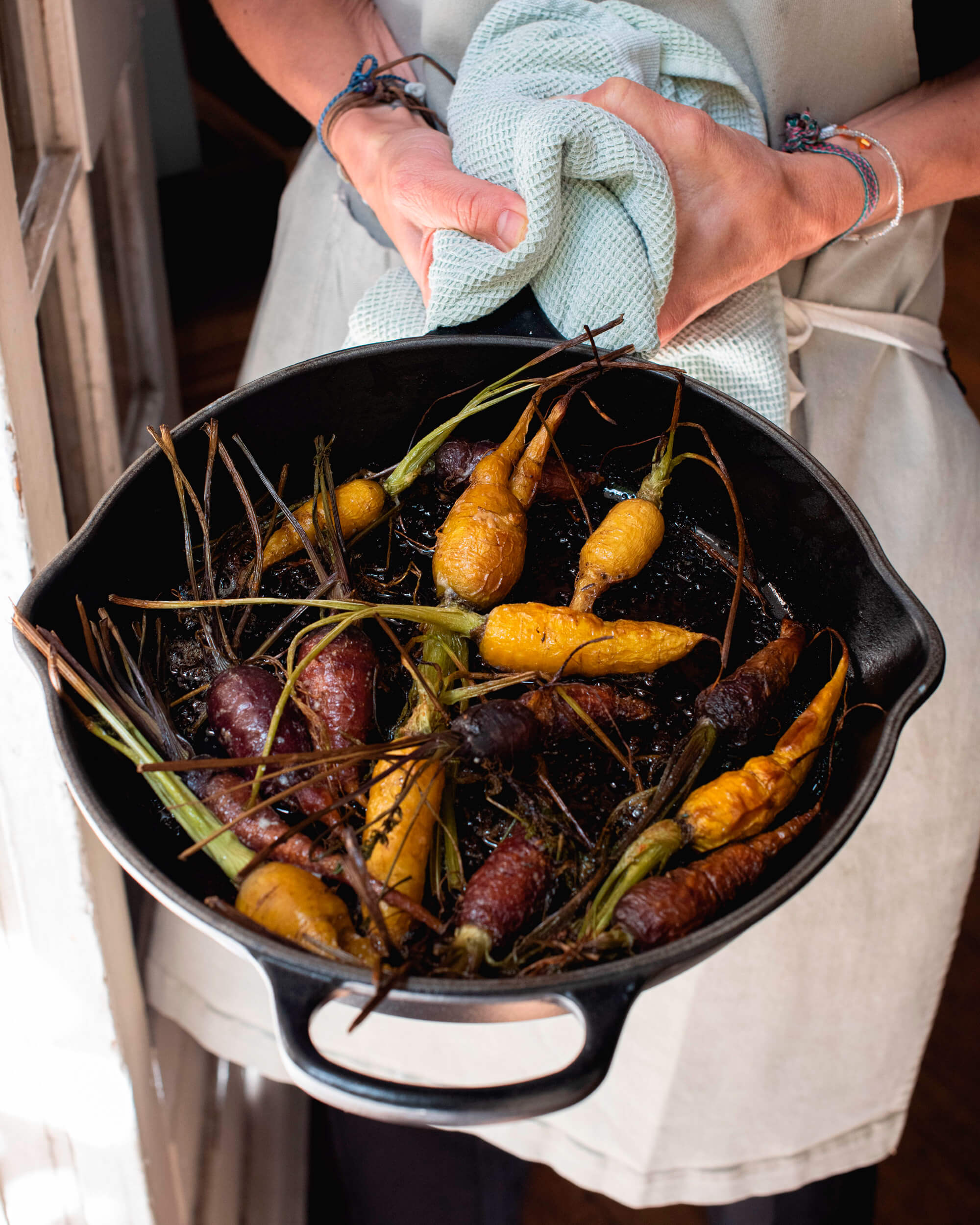 Zanahorias orgánicas rostizadas de Almatierra