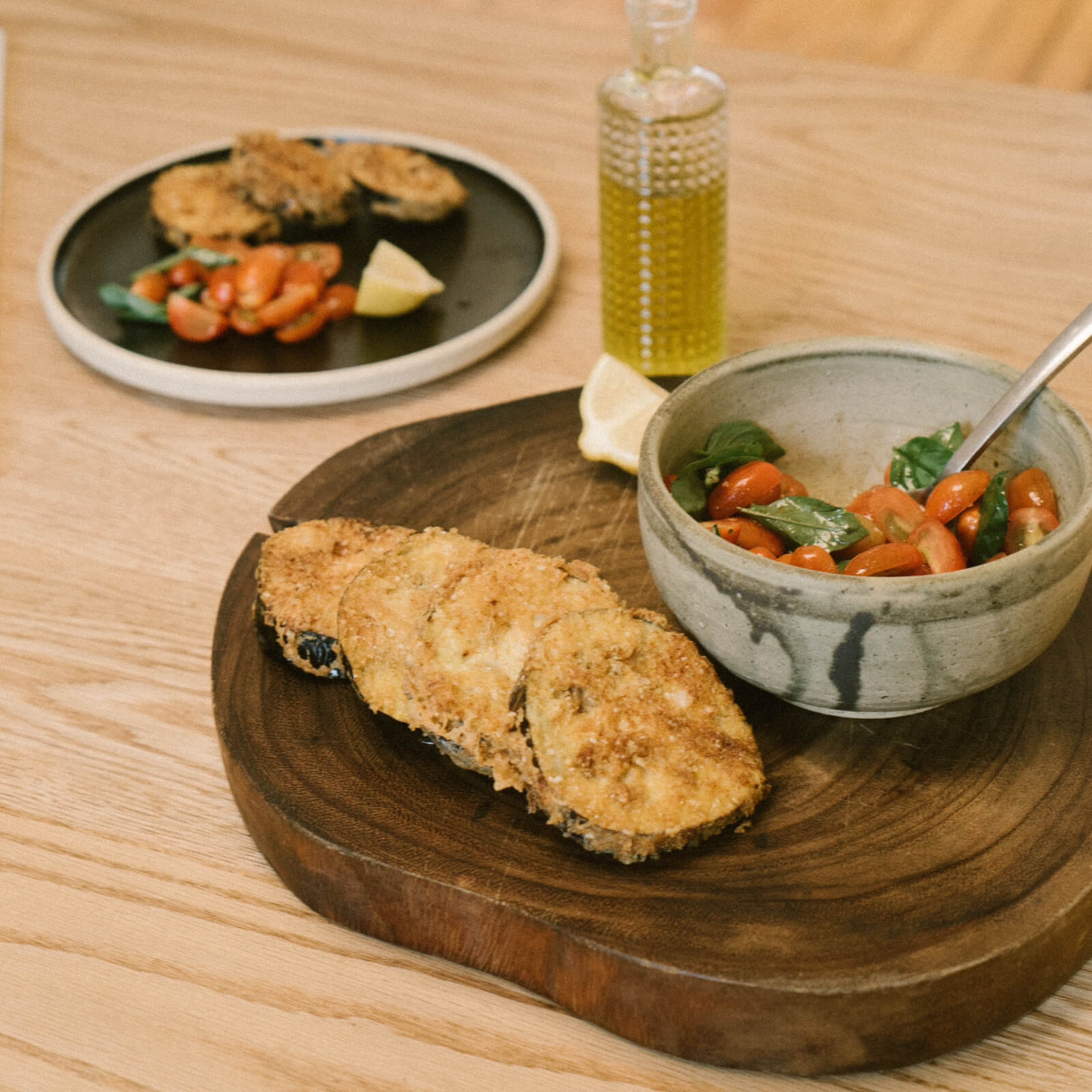 Tempura de berenjenas con parmesano